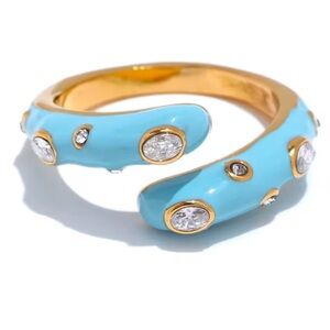 Serpenti diamonds Gold and Blue Women's Ring
Adjustable opening ring